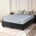 Ver imagem 1 de Conjunto Box Baú Preto Luanda Branco Espuma D28 King 193x203x69 - King House