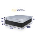Ver imagem 2 de Conjunto Box Baú Preto Luanda Branco Espuma D28 King 193x203x69 - King House