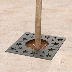 Grelha para Arvores - Estrela - Aço - Preto Fosco