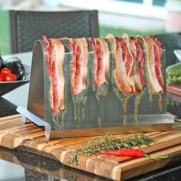 Assador de Bacon para Churrasqueira - Inox Escovado