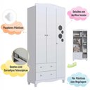 Ver imagem 5 de Guarda Roupa Infantil 91,5cm X 198cm C/ 3 Portas e 2 Gavetas Cor:branco