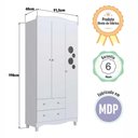 Ver imagem 6 de Guarda Roupa Infantil 91,5cm X 198cm C/ 3 Portas e 2 Gavetas Cor:branco