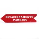 Ver imagem 3 de Placa de Estacionamento Parking - Sentido Esquerdo - Aço - Vermelho