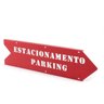 Placa de Estacionamento Parking - Sentido Direito - Aço - Vermelho - 3