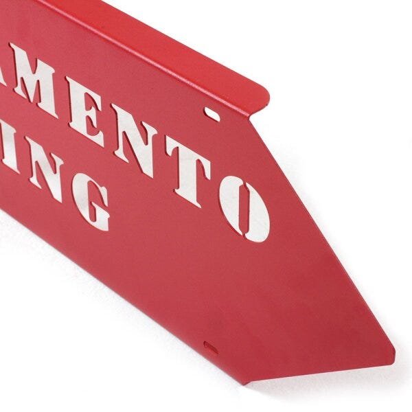 Placa de Estacionamento Parking - Sentido Direito - Aço - Vermelho - 4