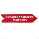 Ver imagem 2 de Placa de Estacionamento Parking - Sentido Direito - Aço - Vermelho