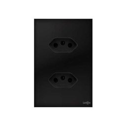 Tomada Dupla 10A caixa 4x2 Preto - 1