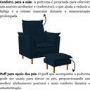 Ver imagem 2 de Poltrona de Amamentação com Puff Quarto Bebê Vitória Suede Cor:azul Marinho
