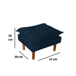 Poltrona de Amamentação com Puff Quarto Bebê Vitória Suede Cor:azul Marinho - 6