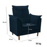 Poltrona de Amamentação com Puff Quarto Bebê Vitória Suede Cor:azul Marinho - 7
