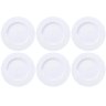 Jogo 6 Pratos Branco Tramontina de Porcelana 28cm Raso Mesa Posta Maria Augusta - 1