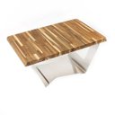 Ver imagem 3 de Mesa de Centro - Madeira Teca e Inox Polido/Escovado