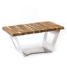 Mesa de Centro - Madeira Teca e Inox Polido/Escovado - 2