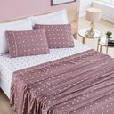 Ver imagem 3 de Cobre Leito + Jogo de Cama Casal Padrão + Jogo de Banho Petit Poá 12 Peças 100% Poliéster - Rose
