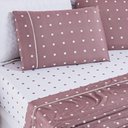 Ver imagem 2 de Cobre Leito + Jogo de Cama Casal Padrão + Jogo de Banho Petit Poá 12 Peças 100% Poliéster - Rose