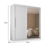 Guarda Roupa com Espelho Branco 2 Portas Correr Royale Gelius 220x149x54 - 6