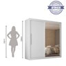 Guarda Roupa com Espelho Branco 2 Portas Correr Royale Gelius 220x149x54 - 7