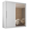 Guarda Roupa com Espelho Branco 2 Portas Correr Royale Gelius 220x149x54 - 2