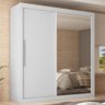Guarda Roupa com Espelho Branco 2 Portas Correr Royale Gelius 220x149x54 - 1