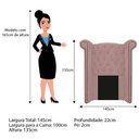 Ver imagem 2 de Kit Cabeceira Calçadeira Veneza 100cm Suede Rosê