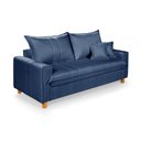Ver imagem 2 de Sofa Living com Bau Multiuso 3 Lugares Linho Pes em Madeira: Azul