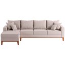 Ver imagem 4 de Sofá Beny com Chaise Esquerda, 1,40x2,60m, 4 Lugares, Linho, Base em Madeira. (cru)