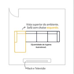 Sofá Beny com Chaise Esquerda, 1,40x2,60m, 4 Lugares, Linho, Base em Madeira. (cru) - 4