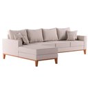 Ver imagem 2 de Sofá Beny com Chaise Esquerda, 1,40x2,60m, 4 Lugares, Linho, Base em Madeira.