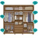 Ver imagem 4 de Guarda Roupa Casal 3 Portas Deslizantes com Espelho 3 Gavetas San Marino