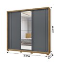 Ver imagem 2 de Guarda Roupa Casal 3 Portas Deslizantes com Espelho 3 Gavetas San Marino