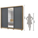 Ver imagem 3 de Guarda Roupa Casal 3 Portas Deslizantes com Espelho 3 Gavetas San Marino
