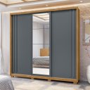 Ver imagem 1 de Guarda Roupa Casal 3 Portas Deslizantes com Espelho 3 Gavetas San Marino