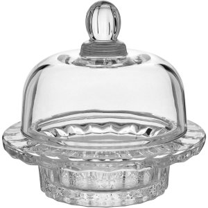 MANTEIGUEIRA 13x12x12cm VIDRO TRANSPARENTE COM TAMPA