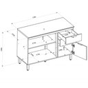 Ver imagem 6 de Balcão 3 Portas 120cm 2 Gavetas Selene Linea Brasil