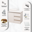 Ver imagem 6 de Balcão Móvel Gabinete Mdf para Banheiro com Tampo & Cuba 70cm Esquerdo