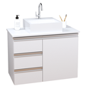 Ver imagem 1 de Balcão Móvel Gabinete Mdf para Banheiro com Tampo & Cuba 70cm Esquerdo