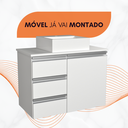 Ver imagem 3 de Balcão Móvel Gabinete Mdf para Banheiro com Tampo & Cuba 70cm Esquerdo