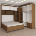 Ver imagem 6 de Guarda-Roupa Casal Modulado com Cama Paradise 10 Portas 6 gavetas freijó - Panorama Móveis