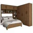 Ver imagem 3 de Guarda-Roupa Casal Modulado com Cama Paradise 10 Portas 6 gavetas freijó - Panorama Móveis