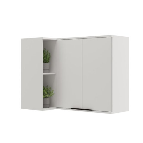 Armário Aéreo de Cozinha Miami 2 Portas com Nicho de Canto Carraro