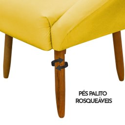 Poltrona Decorativa para Sala Recepção Manicure Consultório Stella Suede - 7