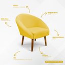 Ver imagem 2 de Poltrona Decorativa para Sala Recepção Manicure Consultório Stella Suede