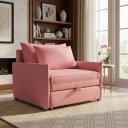 Ver imagem 1 de Poltrona-Cama Monica Retratil Macia Quarto Visita Sala Suede:Rosa/Suede