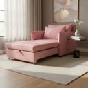 Ver imagem 2 de Poltrona-Cama Monica Retratil Macia Quarto Visita Sala Suede:Rosa/Suede