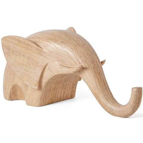 Escultura Elefante em Poliresina Marrom 30cm Mart