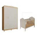 Ver imagem 3 de Quarto de Bebê com Berço Minicama e Guarda-Roupa 4 Portas 100% MDF Maya Clássico Espresso Móveis Beg