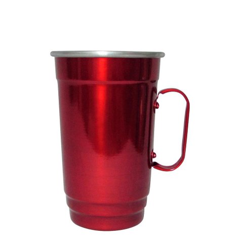 Caneca em Alumínio Térmica de Chopp e Cerveja Beer - Vermelha Bright