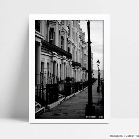 Quadro Decorativo Monumento Brighton - Branco - 30x40cm
