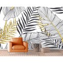 Ver imagem 1 de Painel Adesivo - Folhagem Preto e Dourado