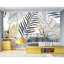 Ver imagem 3 de Painel Adesivo - Folhagem Preto e Dourado